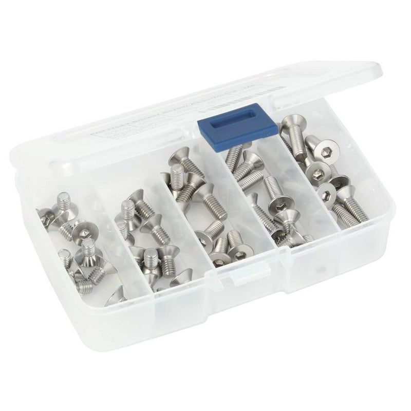 MewuDecor M6-1.0 x 12/16/20/25/30mm Flat Head Socket Cap Screws, Allen Socket Drive, DIN 7991, Stainless Steel 18-8 (304), Bright Finish, 50 PCS - Image 1